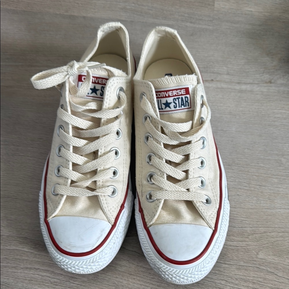 Converse Cream Low-Top Sneakers
